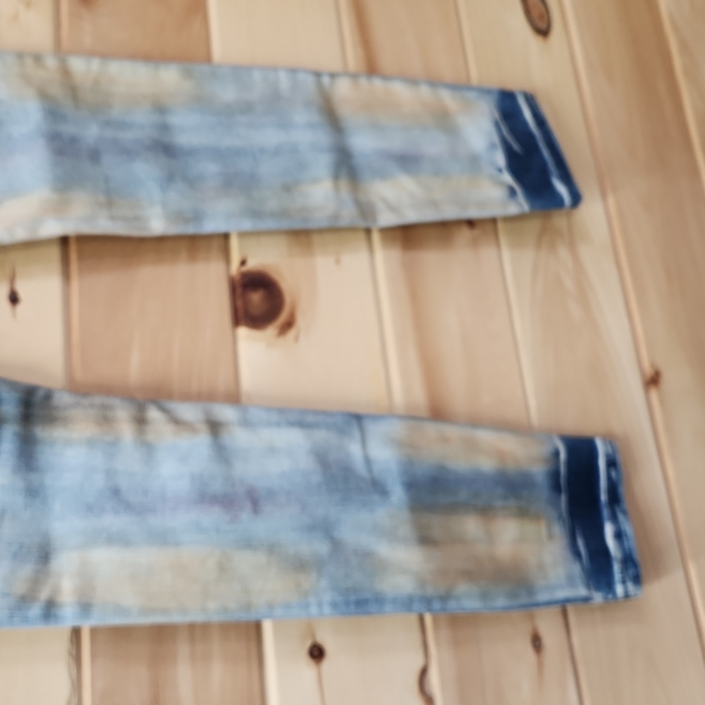 Free People Super Rare Unique Tie Dye Bleach Dirty Wash Jeans Size 29 Paintbrush - Picture 14 of 16